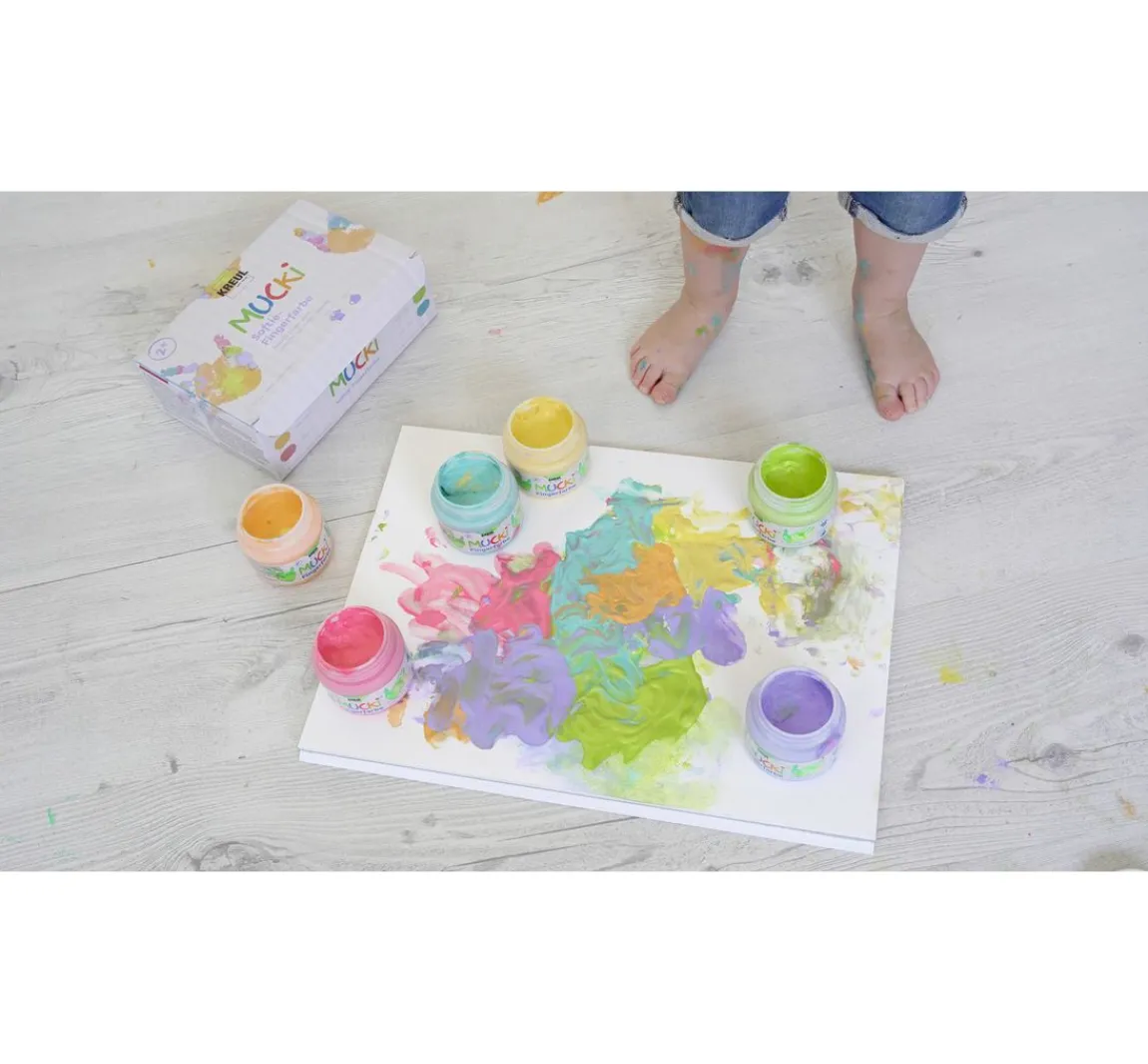 Sale Kreul Kinder MUCKI Softie-Fingerfarbe, 6er-Set
