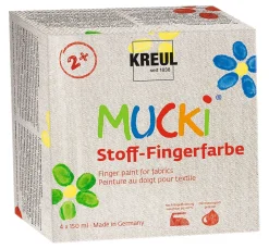 Discount Kreul Kinder MUCKI Stoff-Fingerfarbe, 4er-Set