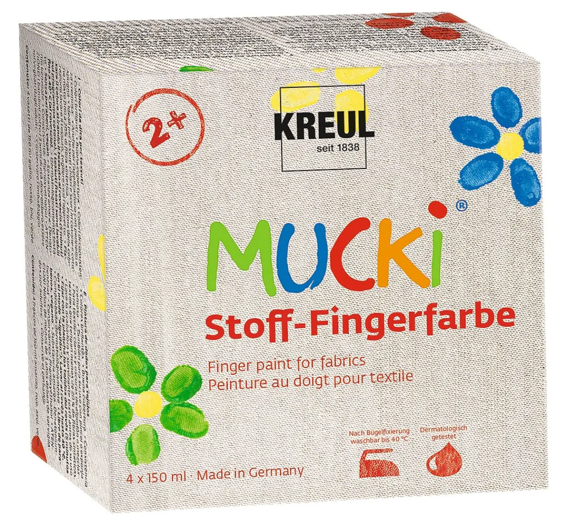 Discount Kreul Kinder MUCKI Stoff-Fingerfarbe, 4er-Set