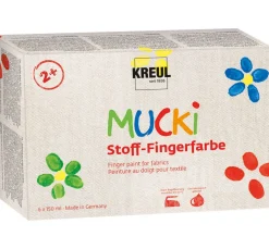 Kreul Kinder MUCKI Stoff-Fingerfarbe, 6er-Set