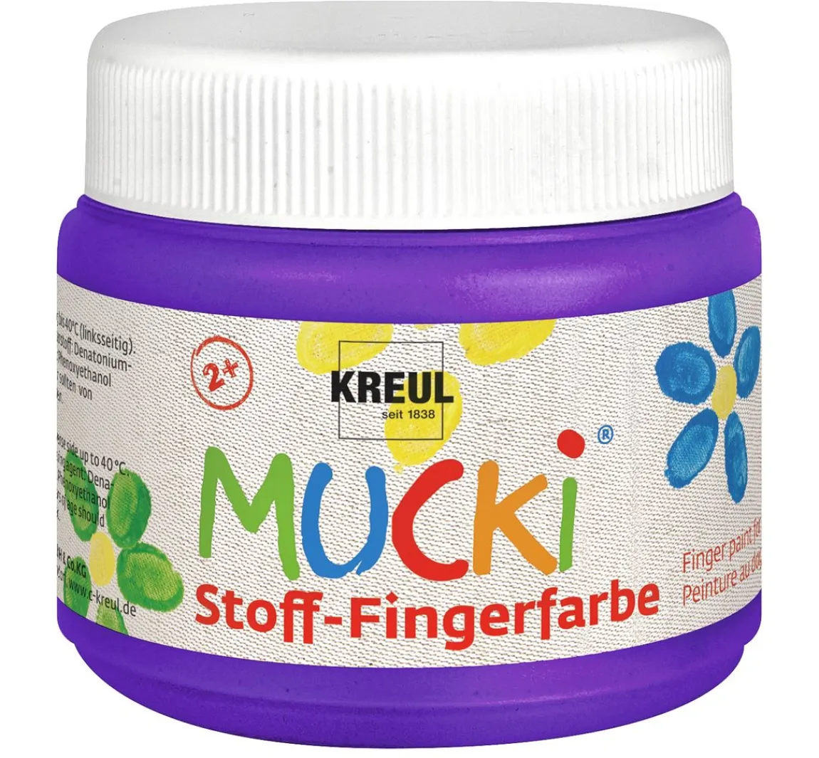 Kreul Kinder MUCKI Stoff-Fingerfarbe, 6er-Set