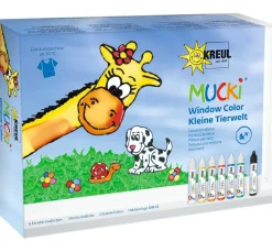 Discount Kreul Kinder MUCKI Window Color Set Kleine Tierwelt, 7er Set