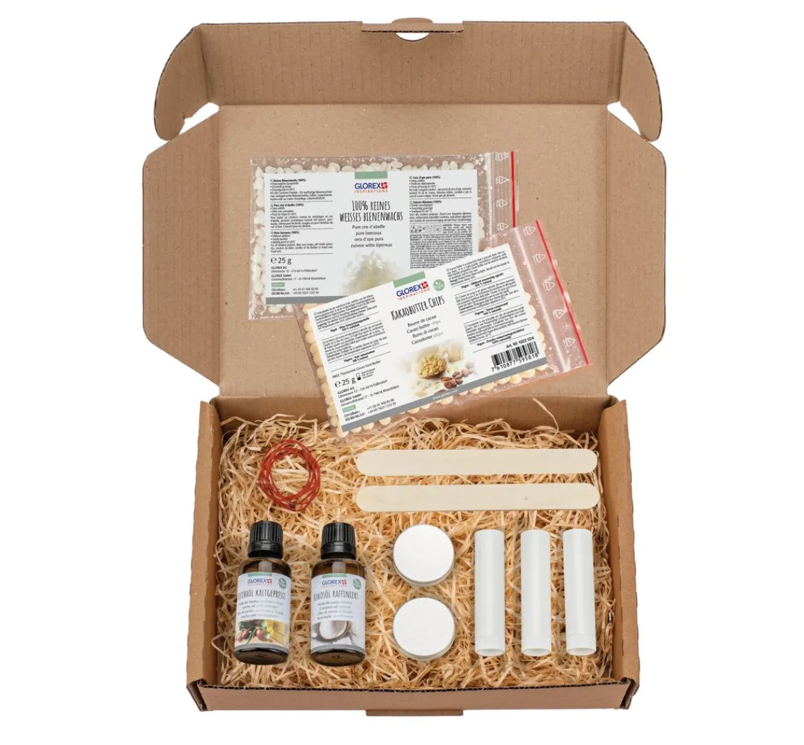 Outlet GLOREX Naturkosmetik Komplett-Set "Lippenbalsam mit Jojoba-Öl"