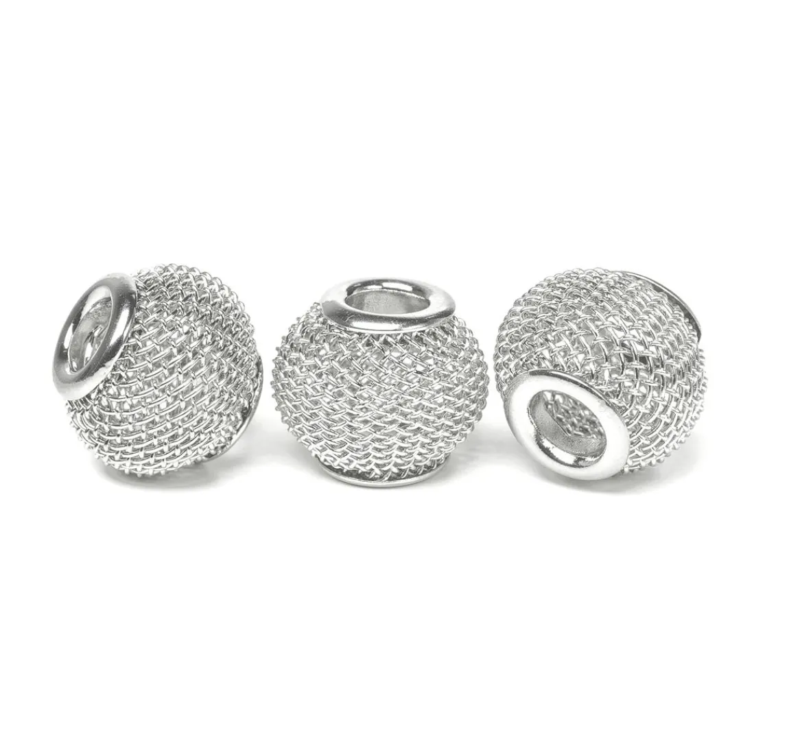 New UIT Netzperle, Großlochperle, ca. 14 x 11 mm