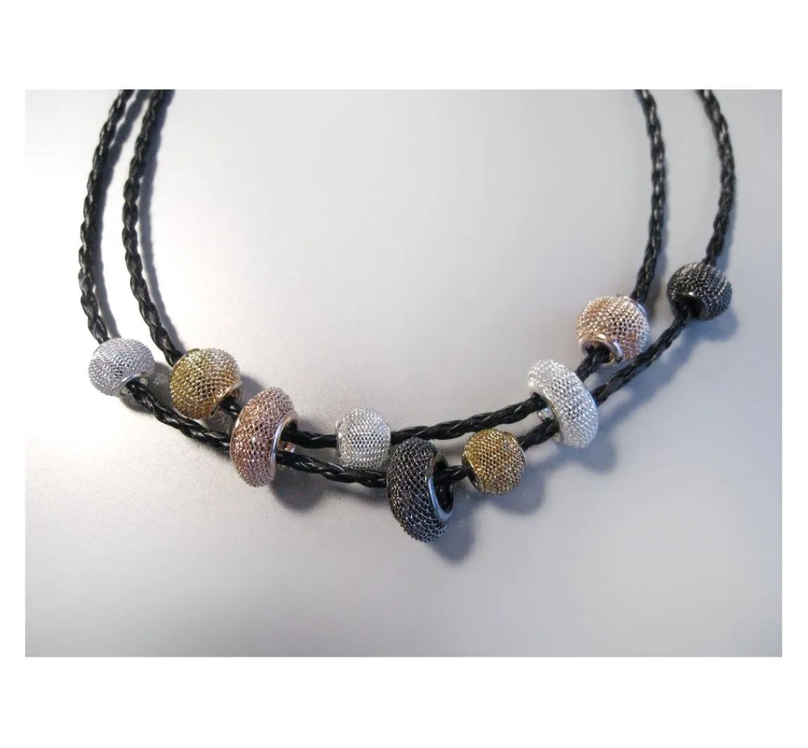 New UIT Netzperle, Großlochperle, ca. 14 x 11 mm