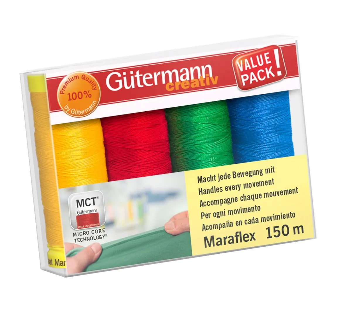 Clearance Gütermann creativ Nähfaden-Set Maraflex, 4 Spulen