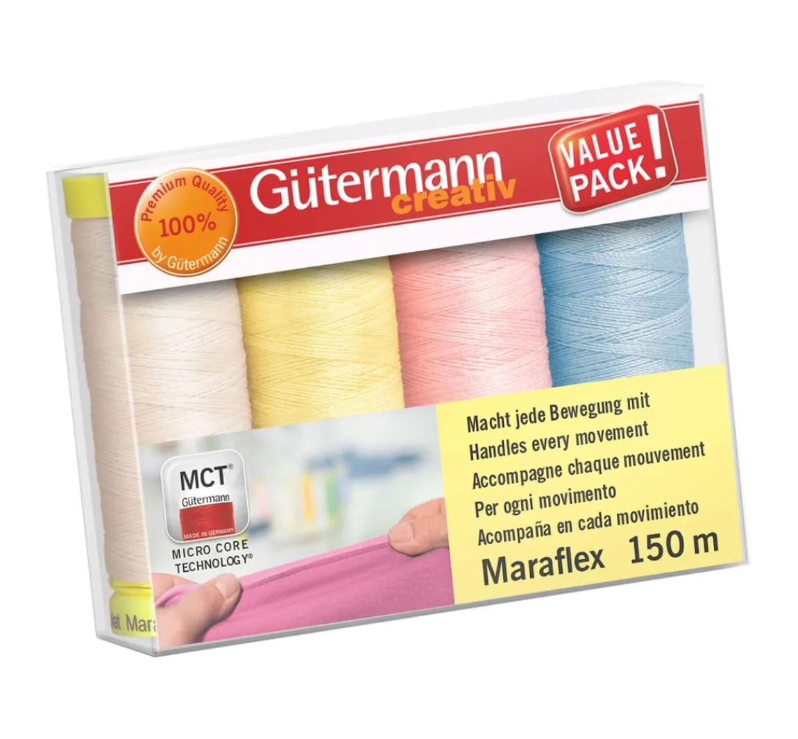 Clearance Gütermann creativ Nähfaden-Set Maraflex, 4 Spulen