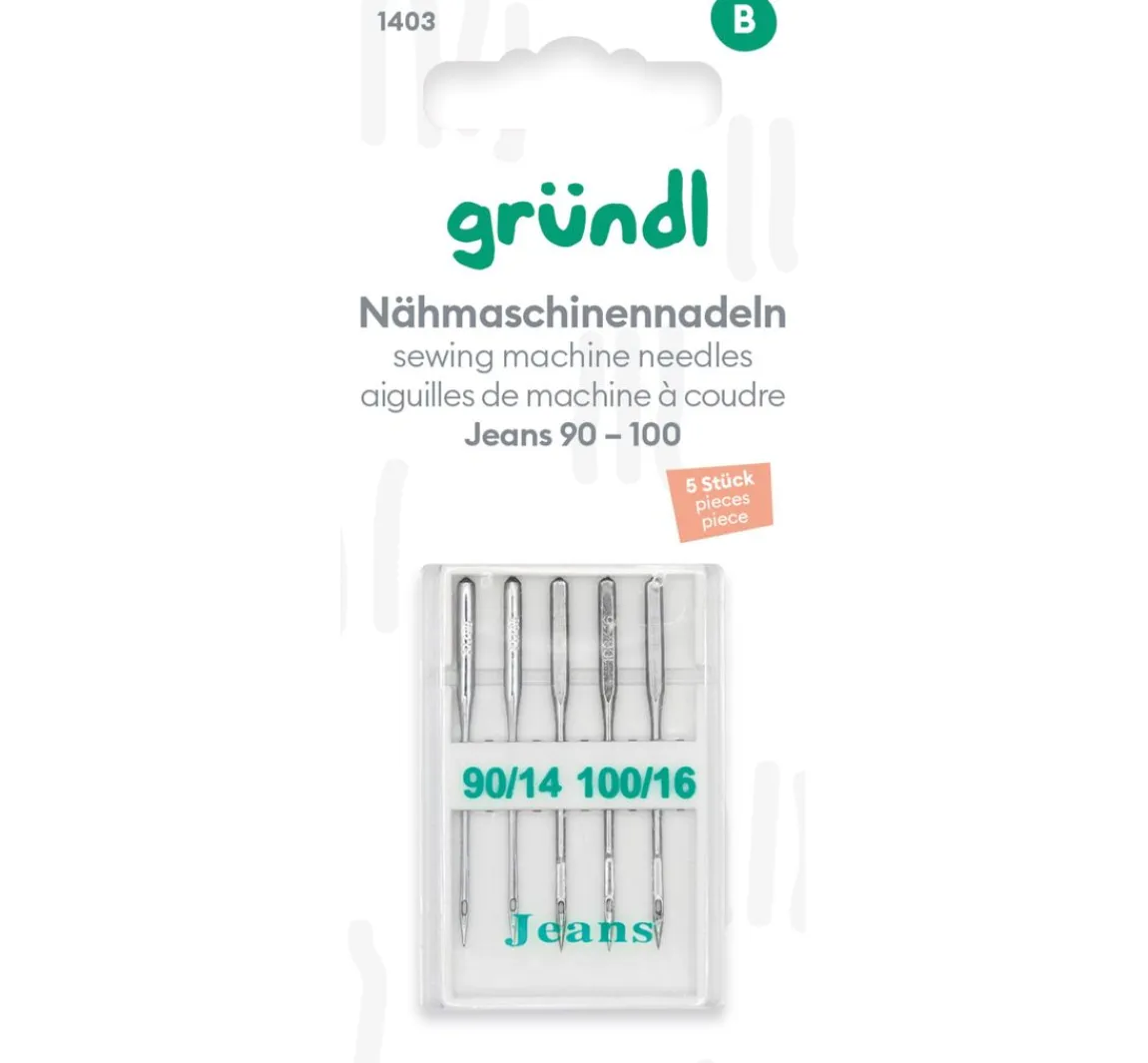 Clearance gründl Nähmaschinennadeln Jeans, No. 90 - 100