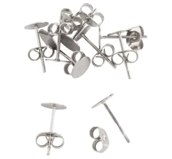 Outlet PRACHT Ohrstecker Edelstahl, 6 mm Platte