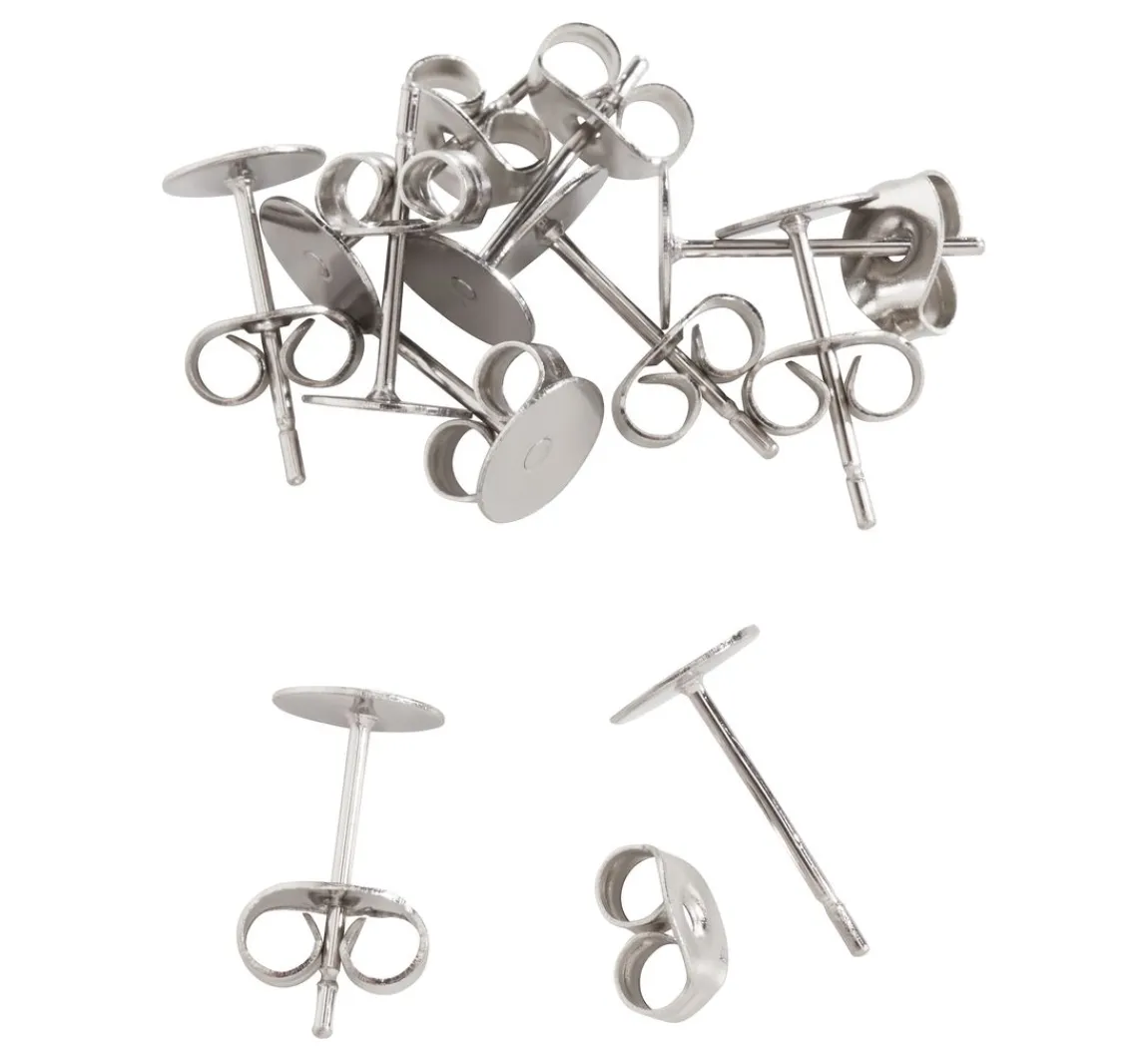 Outlet PRACHT Ohrstecker Edelstahl, 6 mm Platte