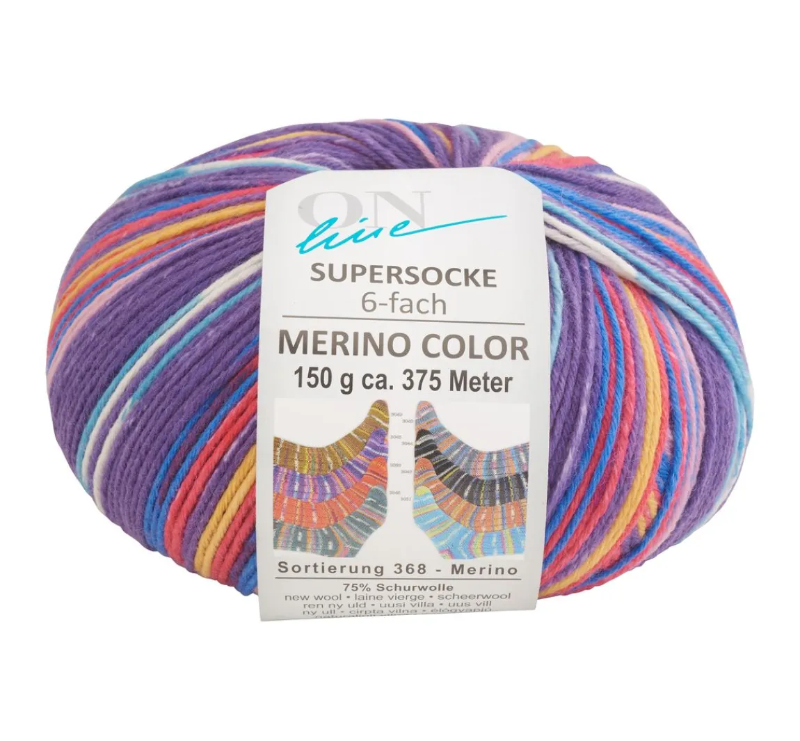 Outlet ONline Wolle "Supersocke Merino Color, Sortierung 368"