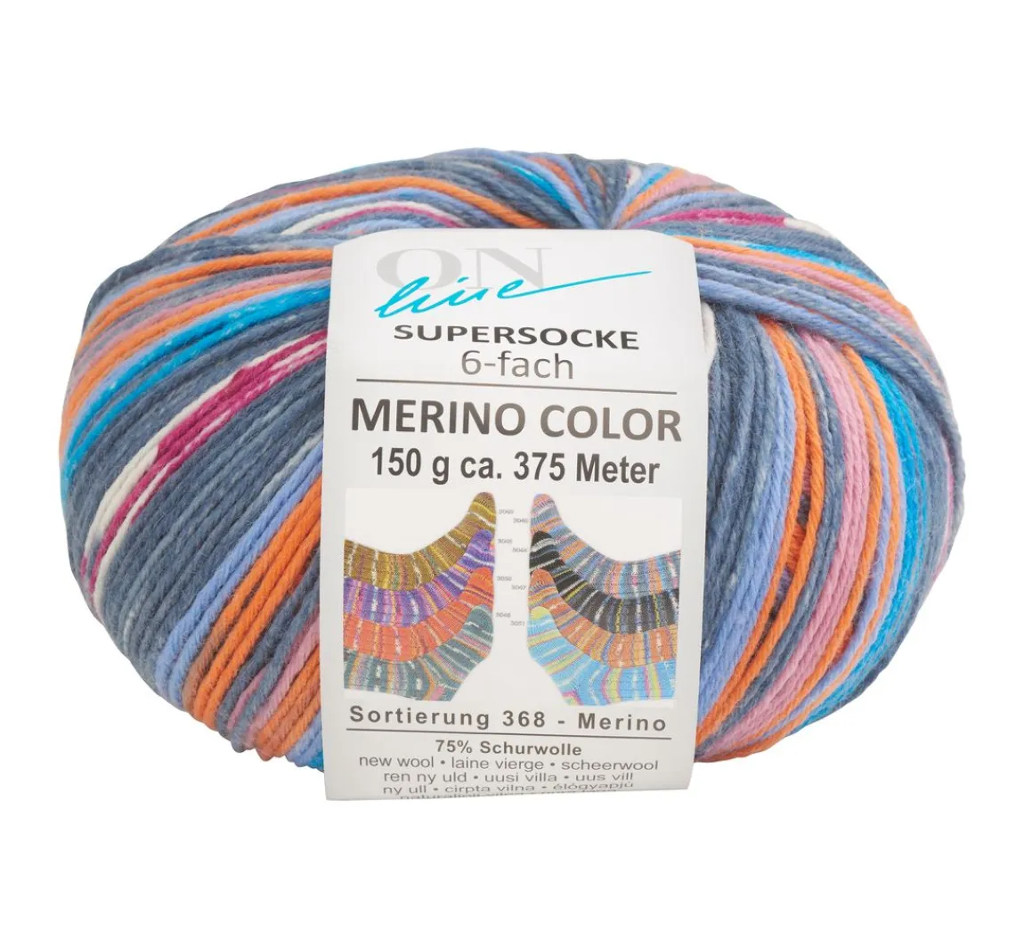 Outlet ONline Wolle "Supersocke Merino Color, Sortierung 368"