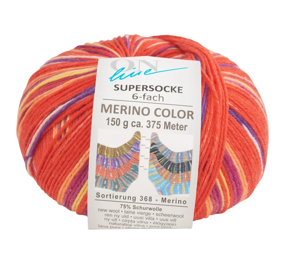 Outlet ONline Wolle "Supersocke Merino Color, Sortierung 368"