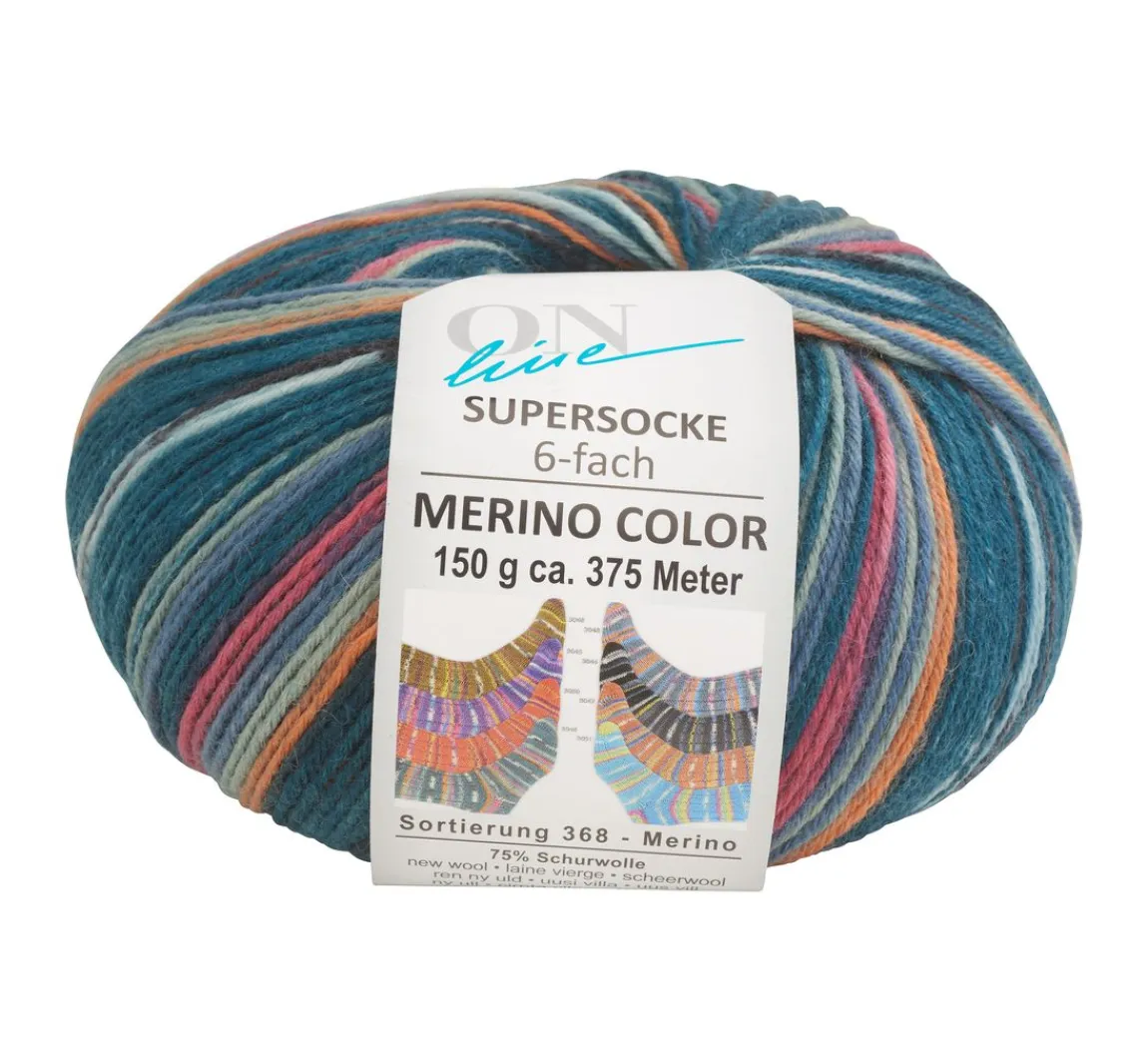 Outlet ONline Wolle "Supersocke Merino Color, Sortierung 368"