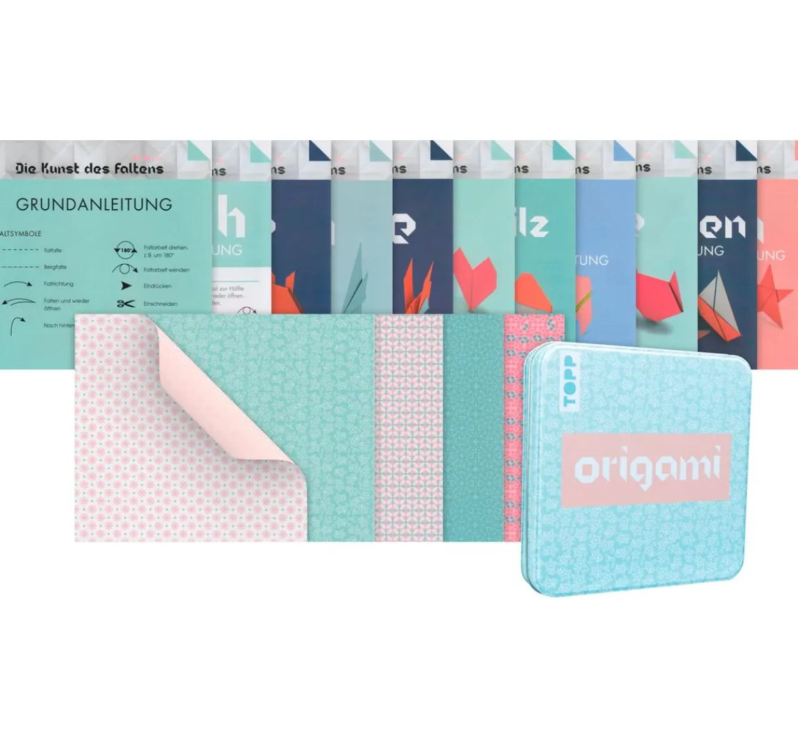 Discount Topp Origami Faltblätter "Floral" mit Designdose