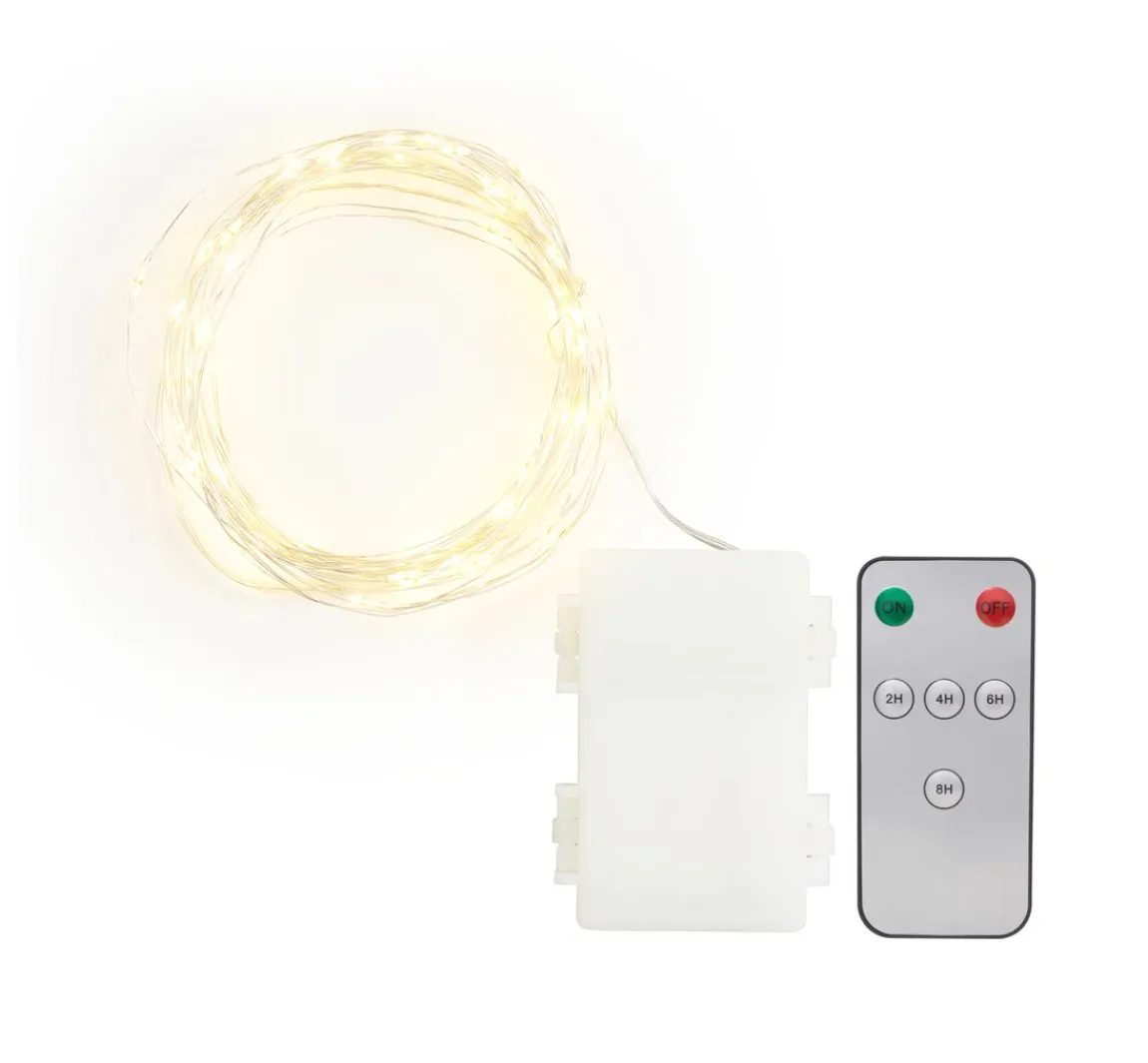Online ohne Marke Outdoor Micro-LED-Lichterkette, mit Fernbedienung, 50 LED