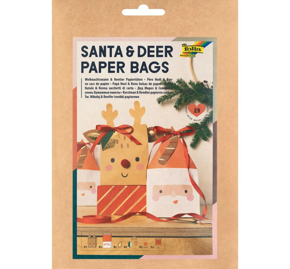 Best folia Paper Bag Set "Santa & Deer"