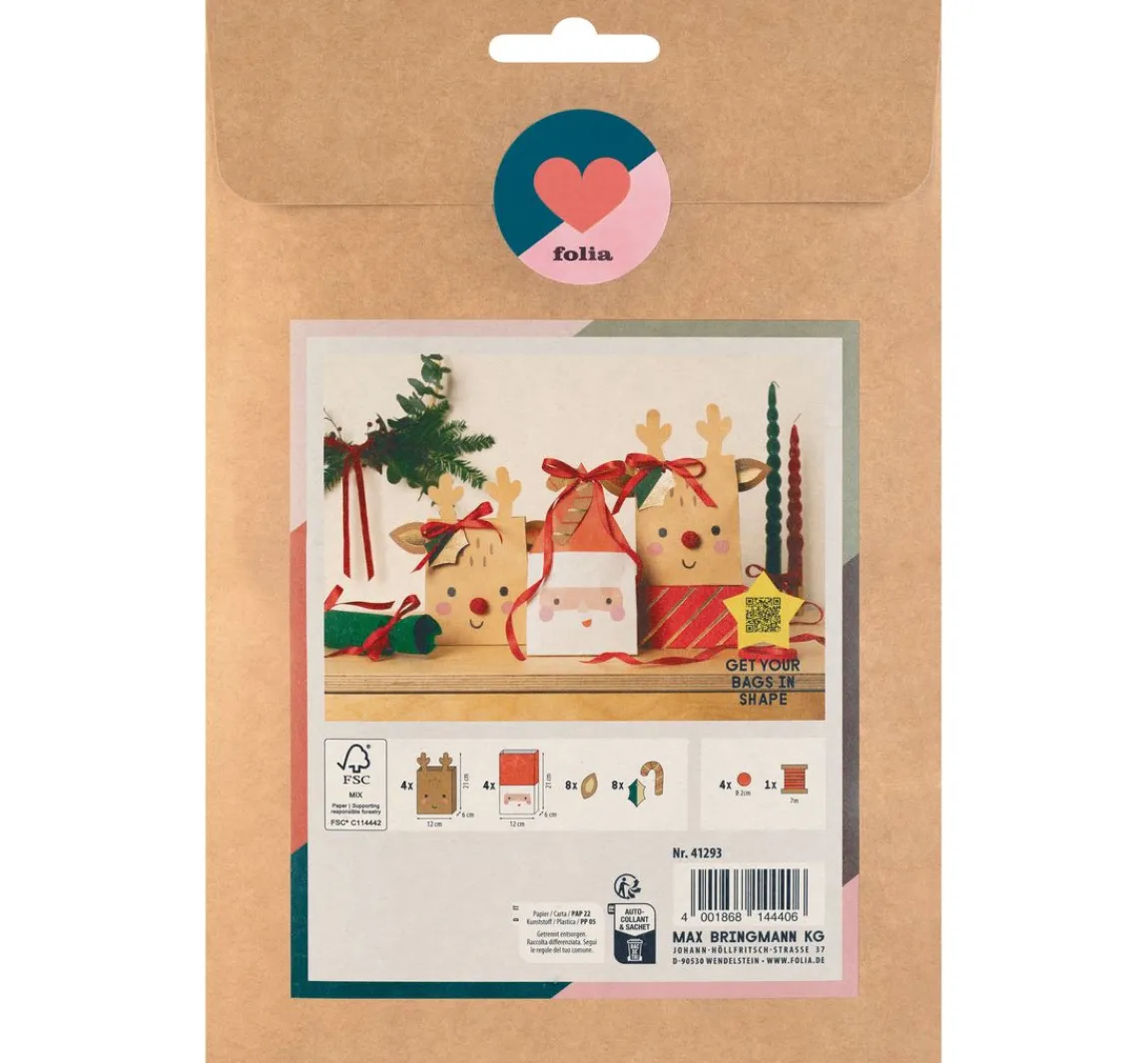 Best folia Paper Bag Set "Santa & Deer"