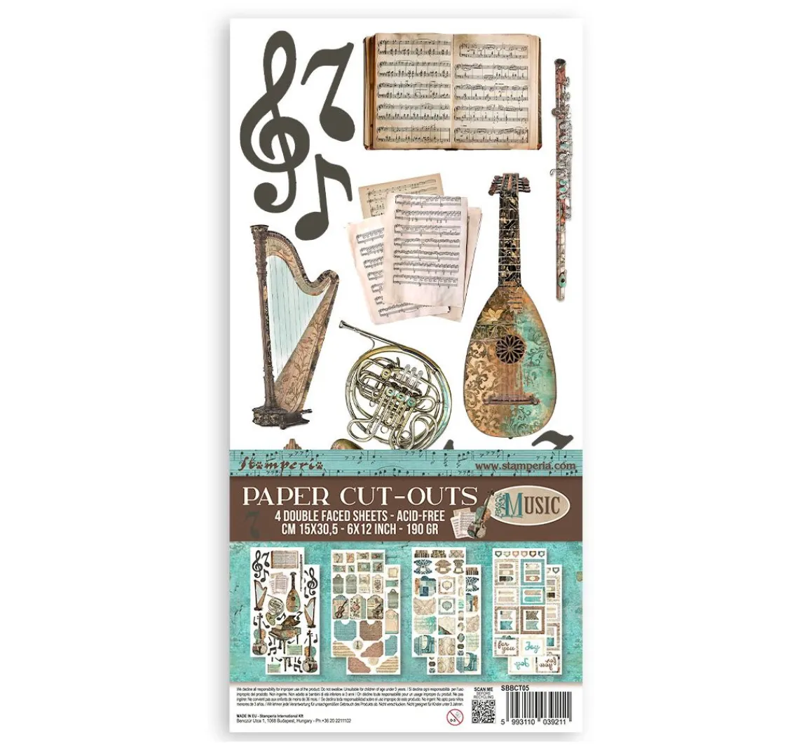 New Stamperia Paper Cut-Outs "Music"