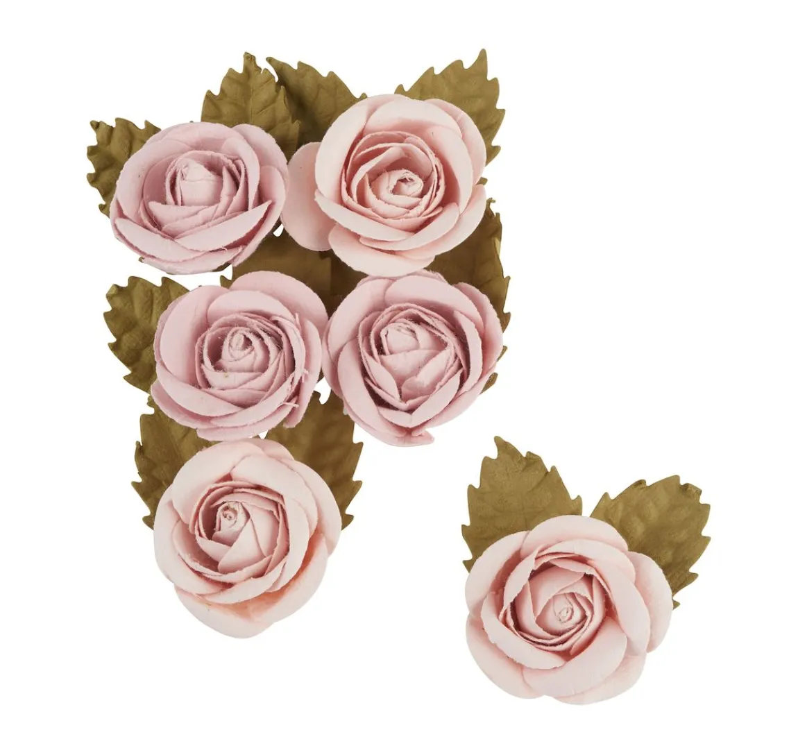 Outlet Artemio Papierblumen "Rosé", 6er-Set