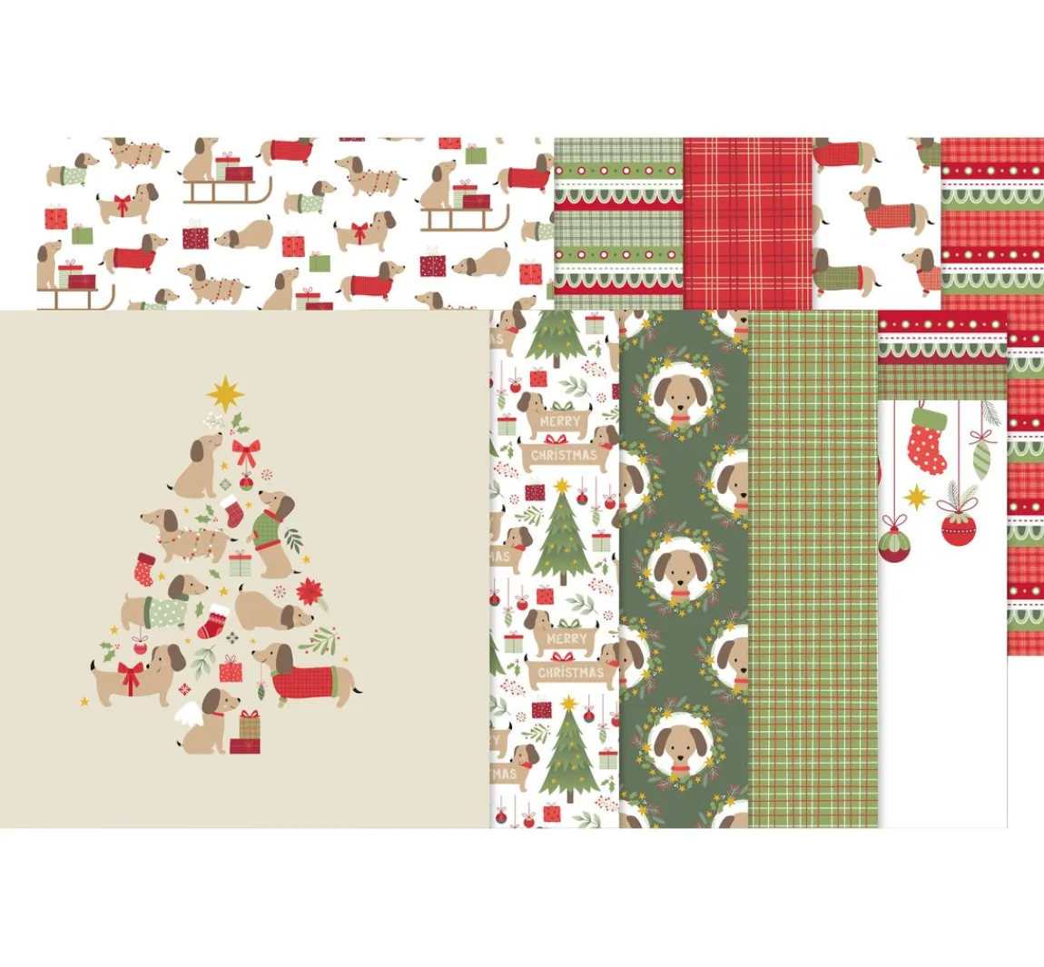 Discount Artemio Papier-Set "Woofy Christmas"