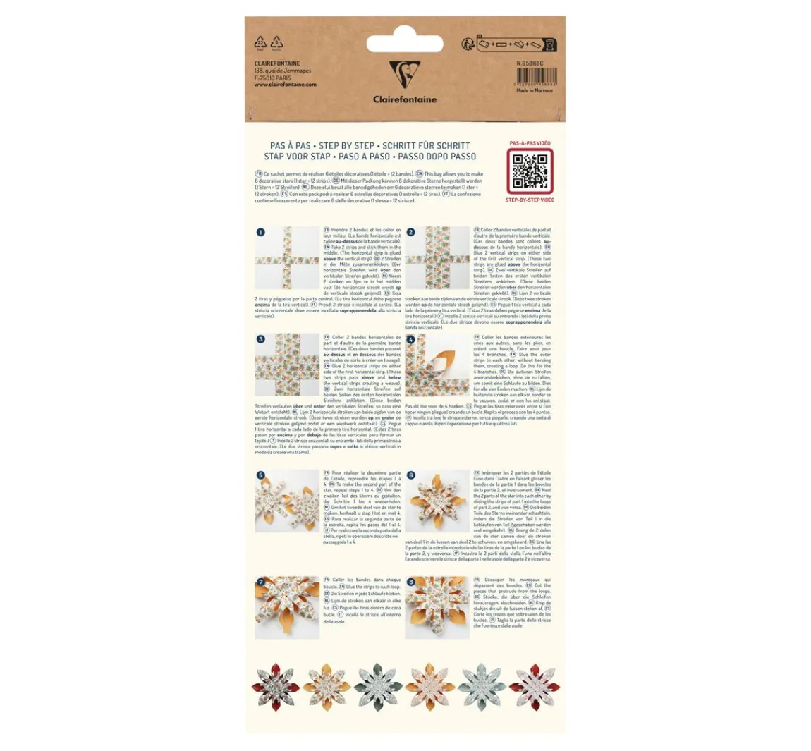 Clearance Clairefontaine Papierstreifen-Mix für 6 Websterne
