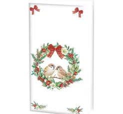 Discount Ambiente Papiertaschentücher "Sparrows In Wreath"