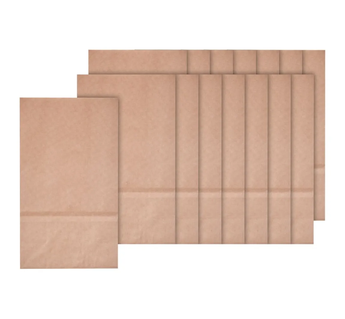 Discount folia Papiertüten mit Blockboden aus Kraftpapier, 15 Stück