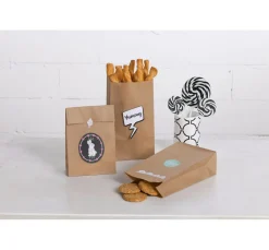 Discount folia Papiertüten mit Blockboden aus Kraftpapier, 15 Stück