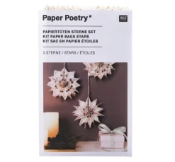 Best Rico Design Papiertüten Sterne-Set "Merry Christmas", klein, Weiß