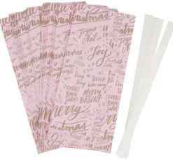 Discount Rico Design Papiertüten Sterne-Set "Merry Christmas", groß, Rosa