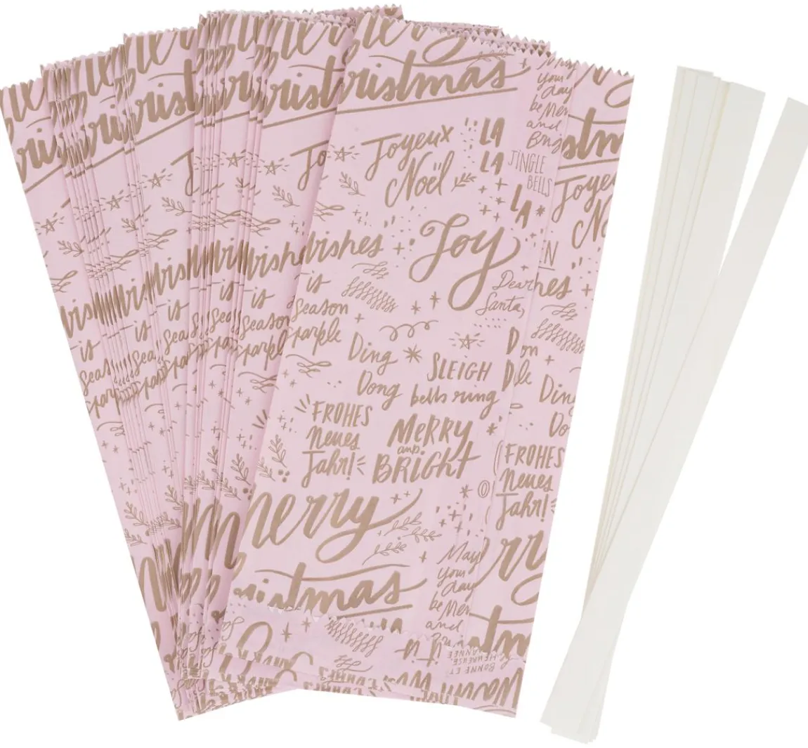 Discount Rico Design Papiertüten Sterne-Set "Merry Christmas", groß, Rosa