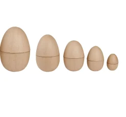 New décopatch Pappmaché-Eier, teilbar, 5-er Set
