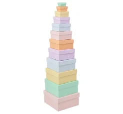 Discount folia Pappschachteln "Quadrat", Pastellfarben, 12er-Set