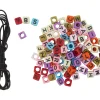 Clearance folia Perlen-Buchstaben Set, Eckig, inkl. Gummiband