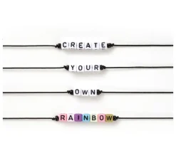 Clearance folia Perlen-Buchstaben Set, Eckig, inkl. Gummiband