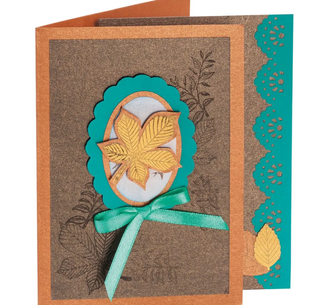 Clearance folia Perlmutt-Doppelkarten "Terra", 5 Stück