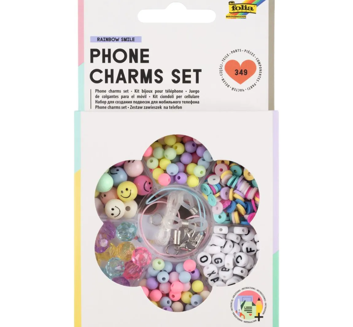 Hot folia Phone Charms Set "Rainbow Smile"