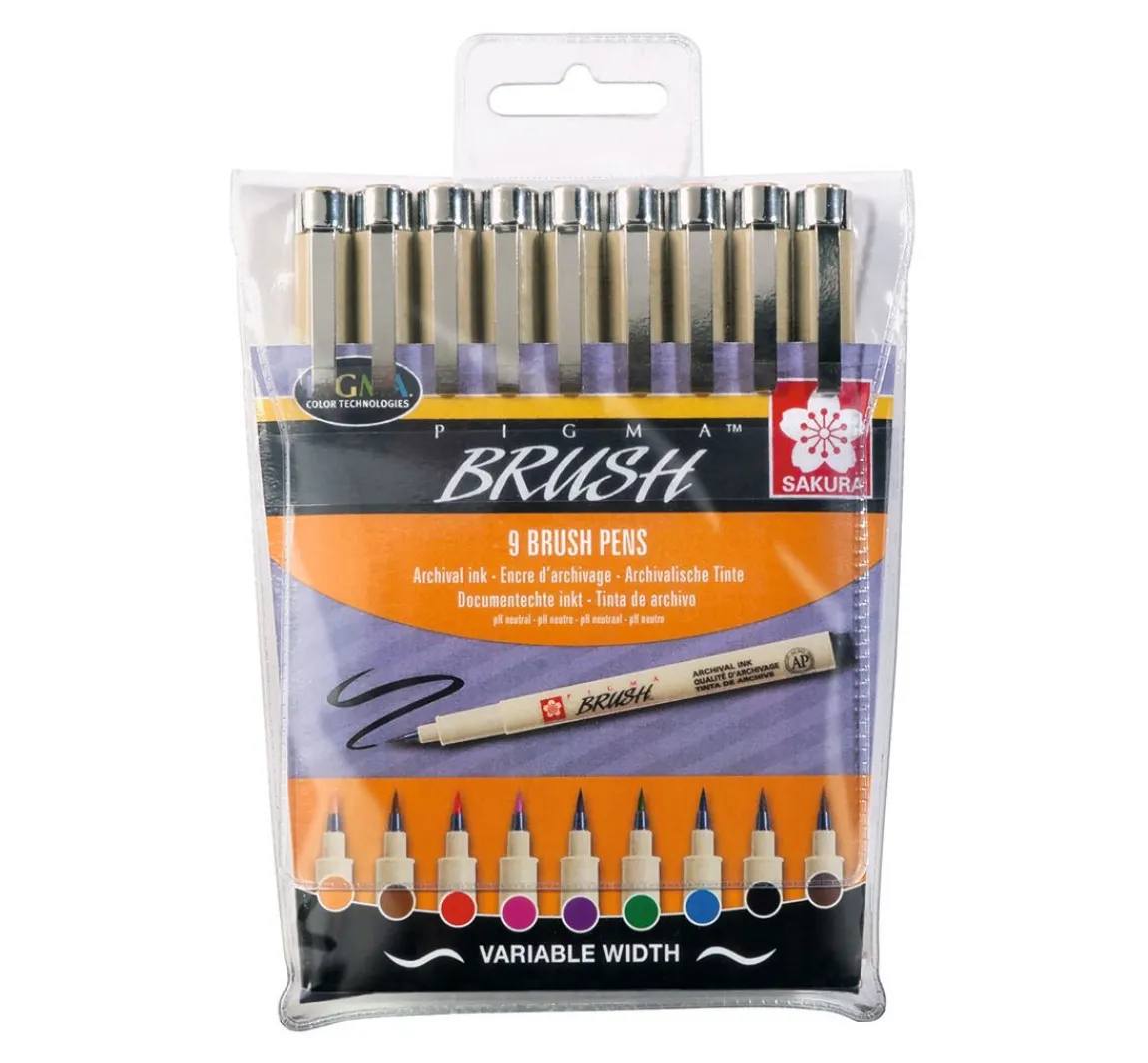 Hot Sakura Pigma brush Pinselstifte, 9er-Set