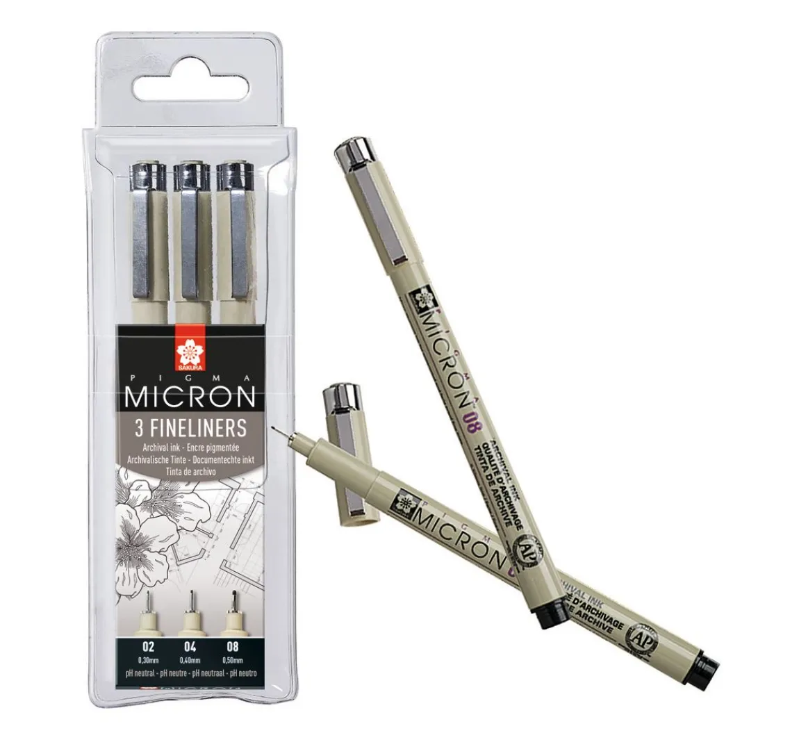 Sakura Pigma Micron Etui, 3er-Set