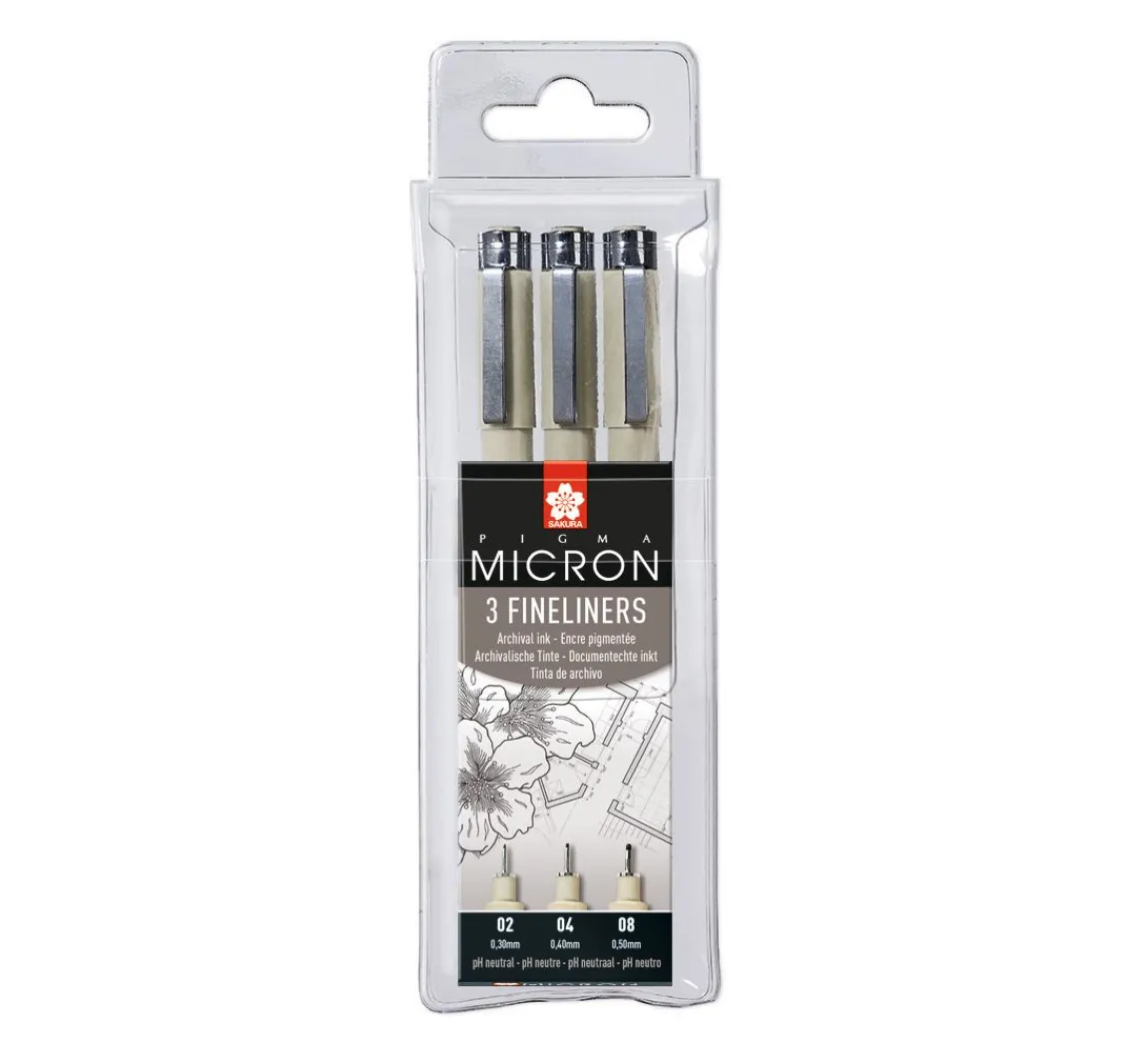 Sakura Pigma Micron Etui, 3er-Set
