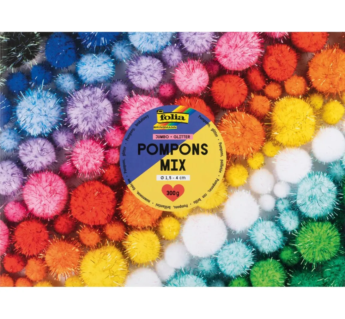 Hot folia Pompons Mix Jumbo "Glitter"