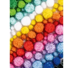 Hot folia Pompons Mix Jumbo "Glitter"