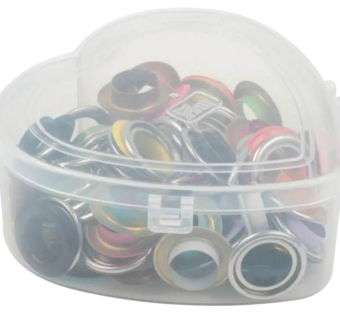 Best Prym Ösen mit Scheiben Bunt, Ø 14 mm, in Herzbox