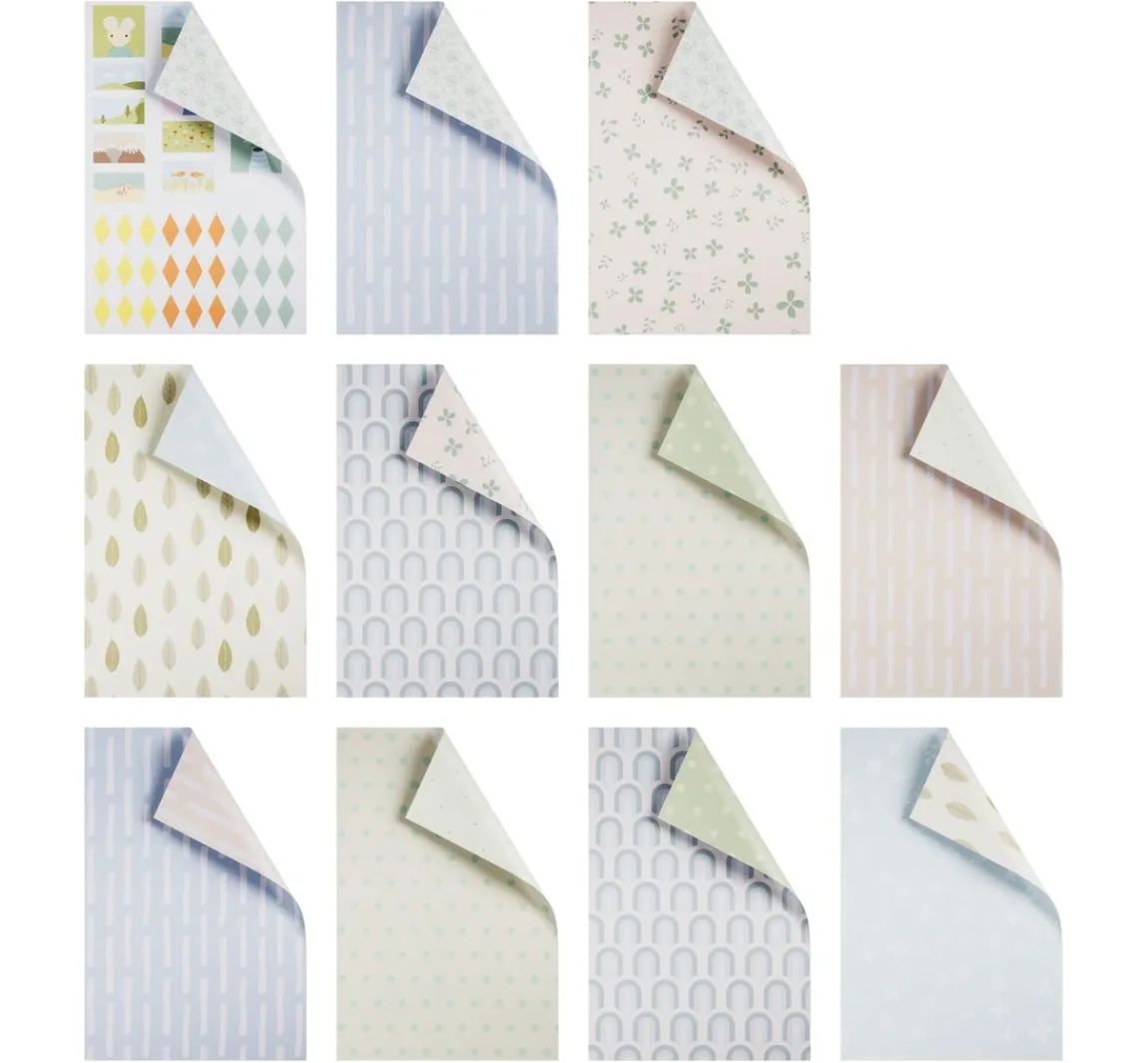 New stafil Puppenhaus-Papierset, 10 Bogen DIN A4 + 1 Bogen mit Fahnen und Bildern