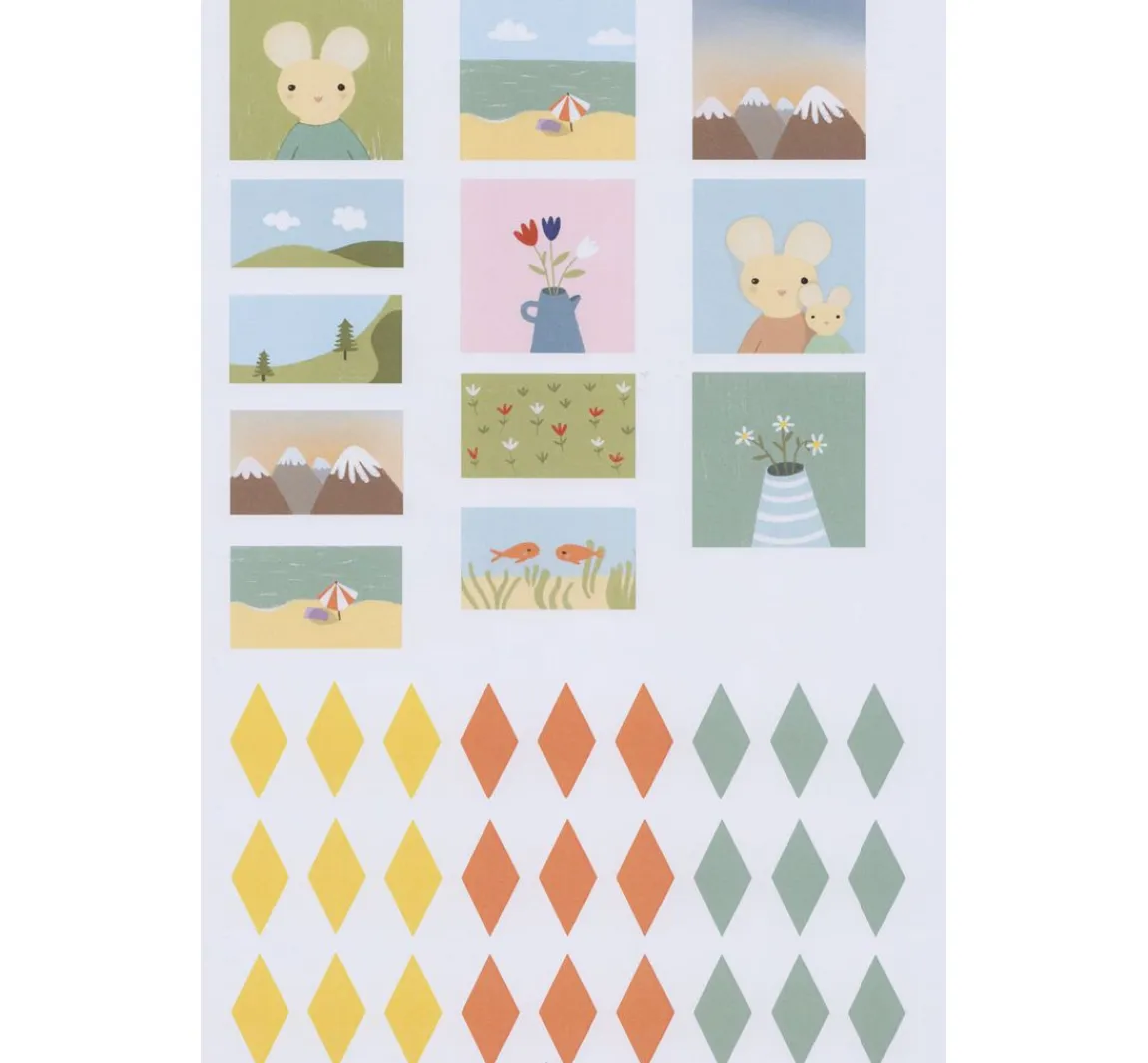 New stafil Puppenhaus-Papierset, 10 Bogen DIN A4 + 1 Bogen mit Fahnen und Bildern