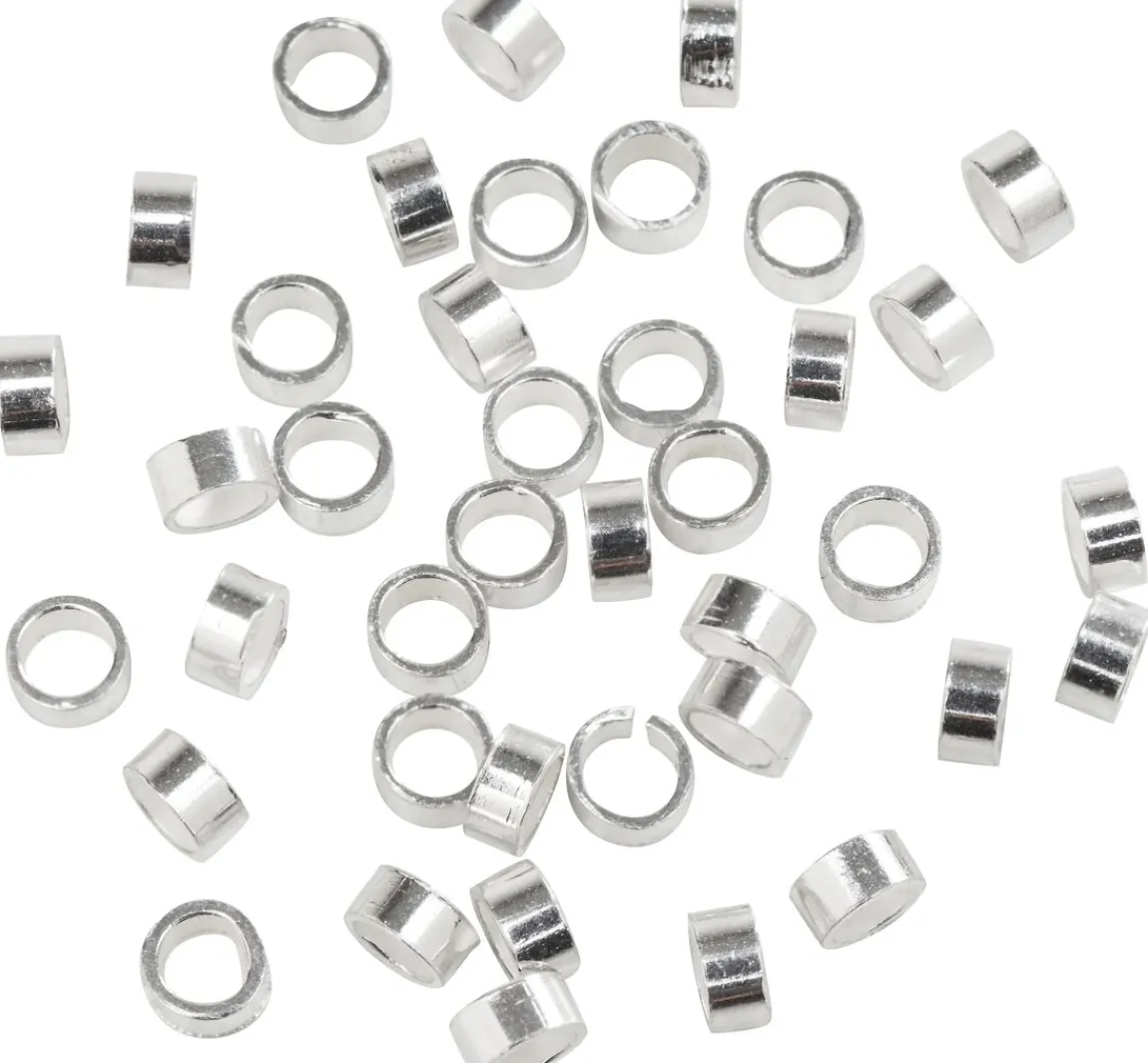 Hot PRACHT Quetschperlen, 925er Sterling-Silber, 40 Stk.