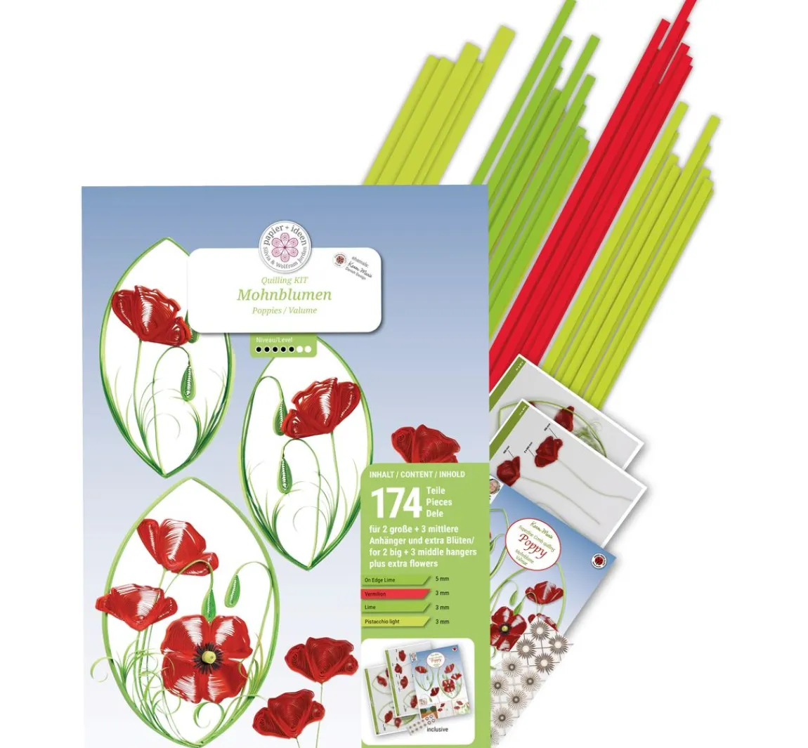 Online papier+ideen Quilling-Set "Mohnblumen"