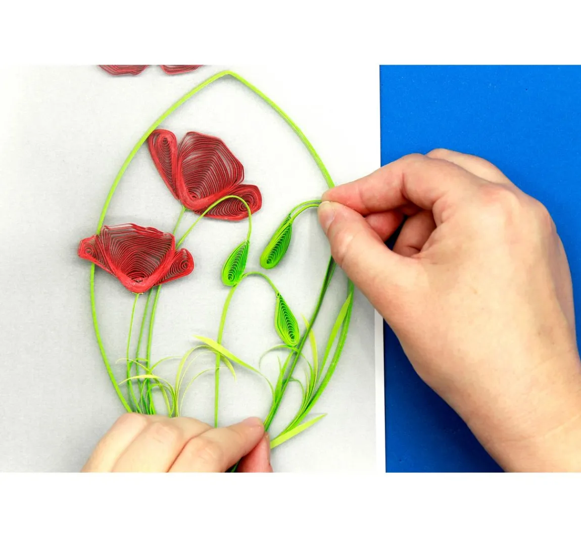 Online papier+ideen Quilling-Set "Mohnblumen"