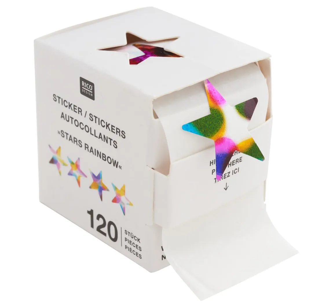 New Rico Design Rainbow-Sticker "Sterne"